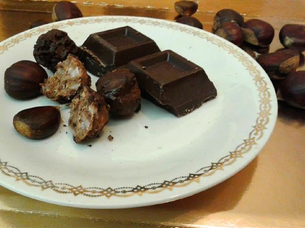 Trufas de castañas al chocolate