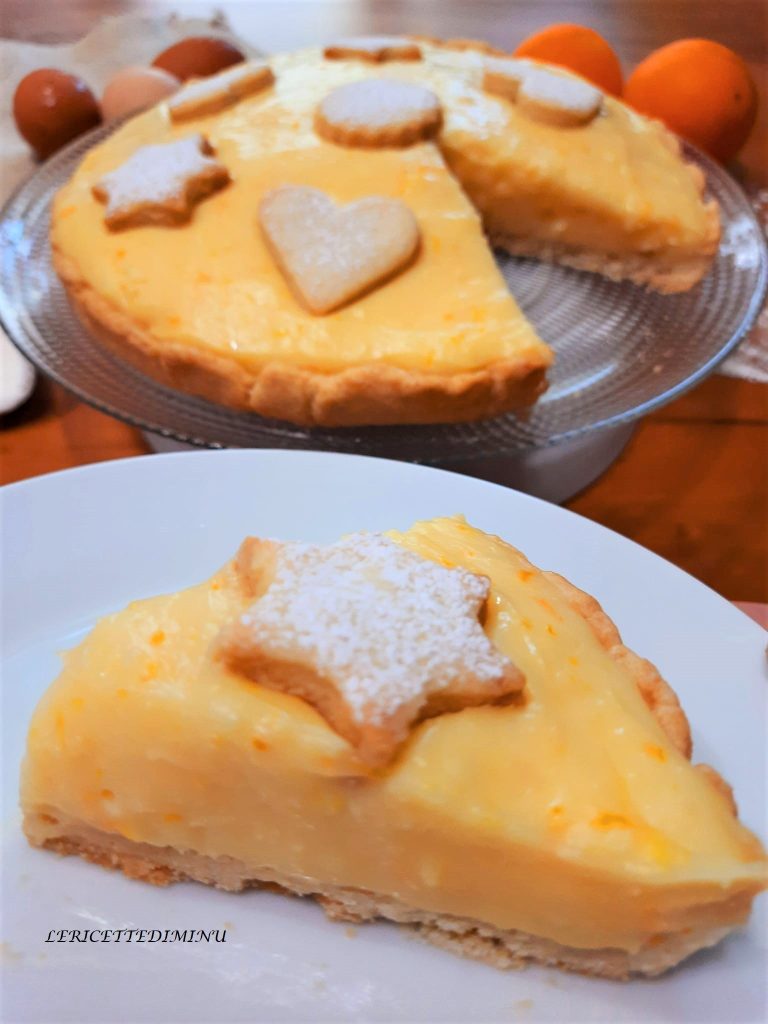 Tarta con masa brisa y crema de naranja