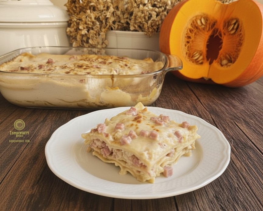 Pastel de lasaña de calabaza sin huevo