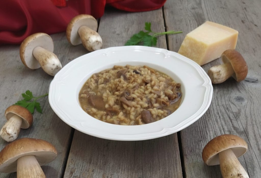 Risotto de setas receta dietética
