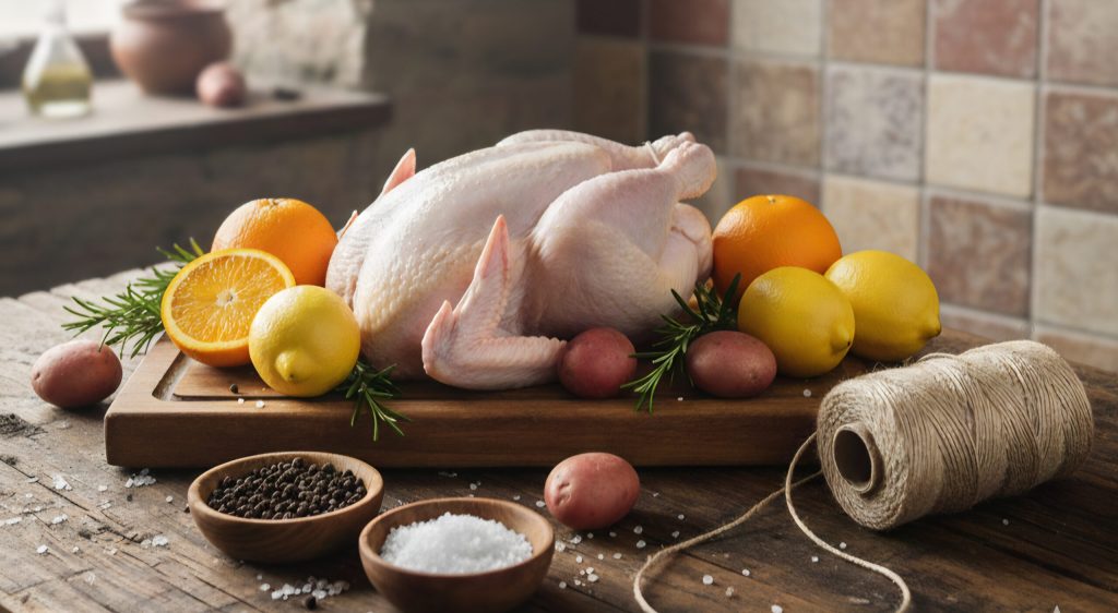 Cómo cocinar un pollo o un capón entero al horno