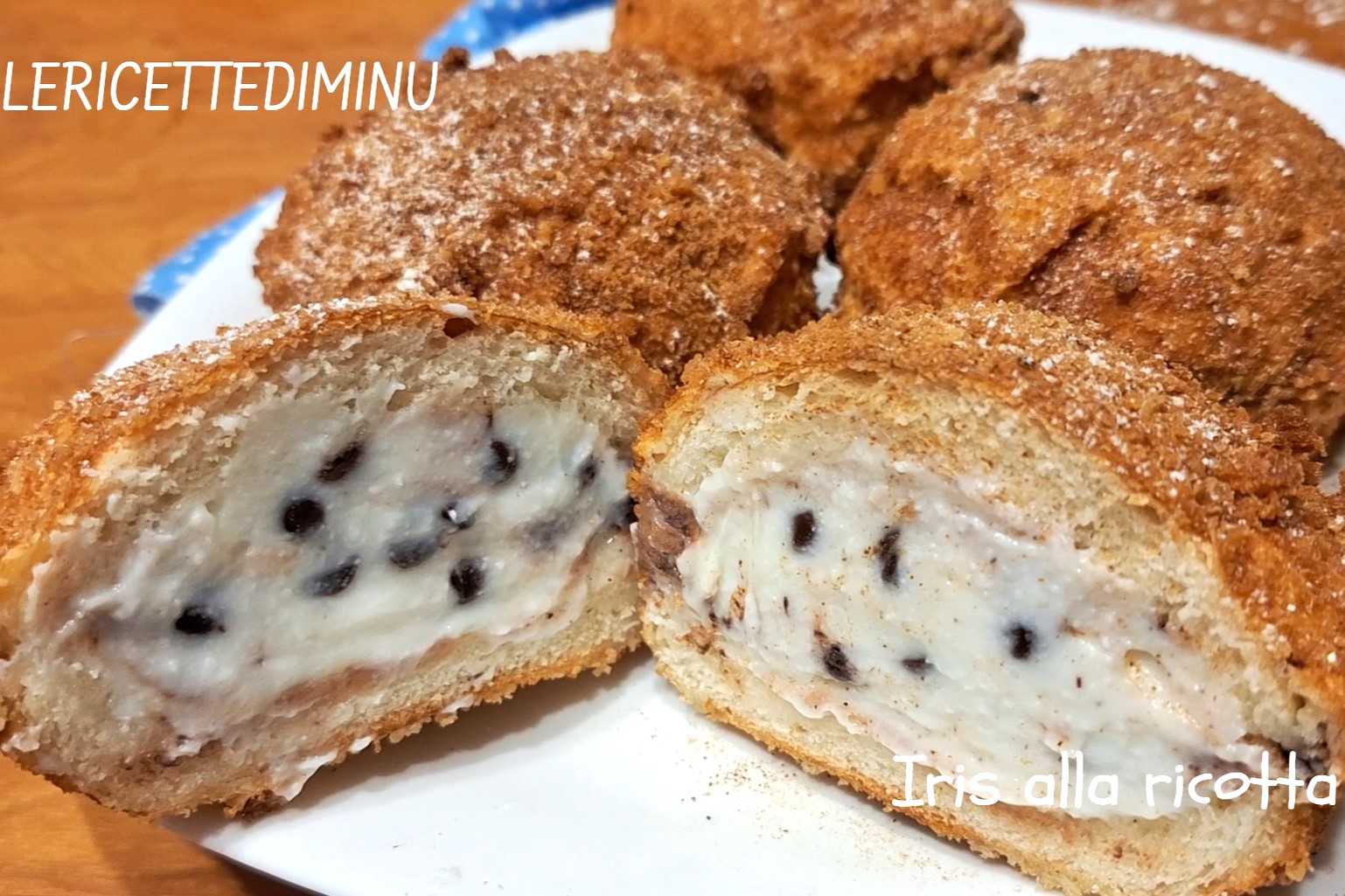 Iris con crema de ricotta