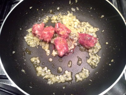 risotto con la salchicha