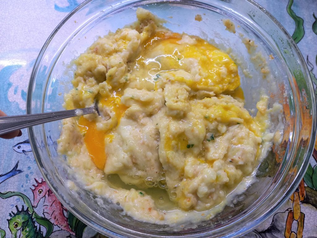 El pastel de patatas con provola y panceta