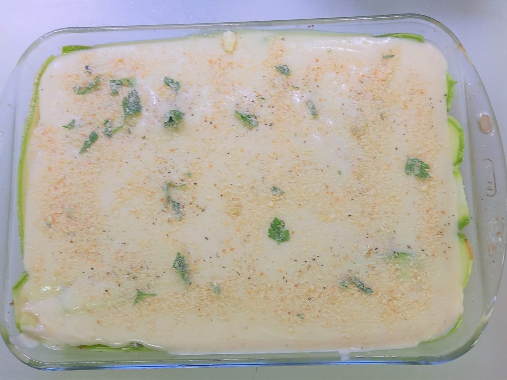 Parmesana de calabacines con receta dietética