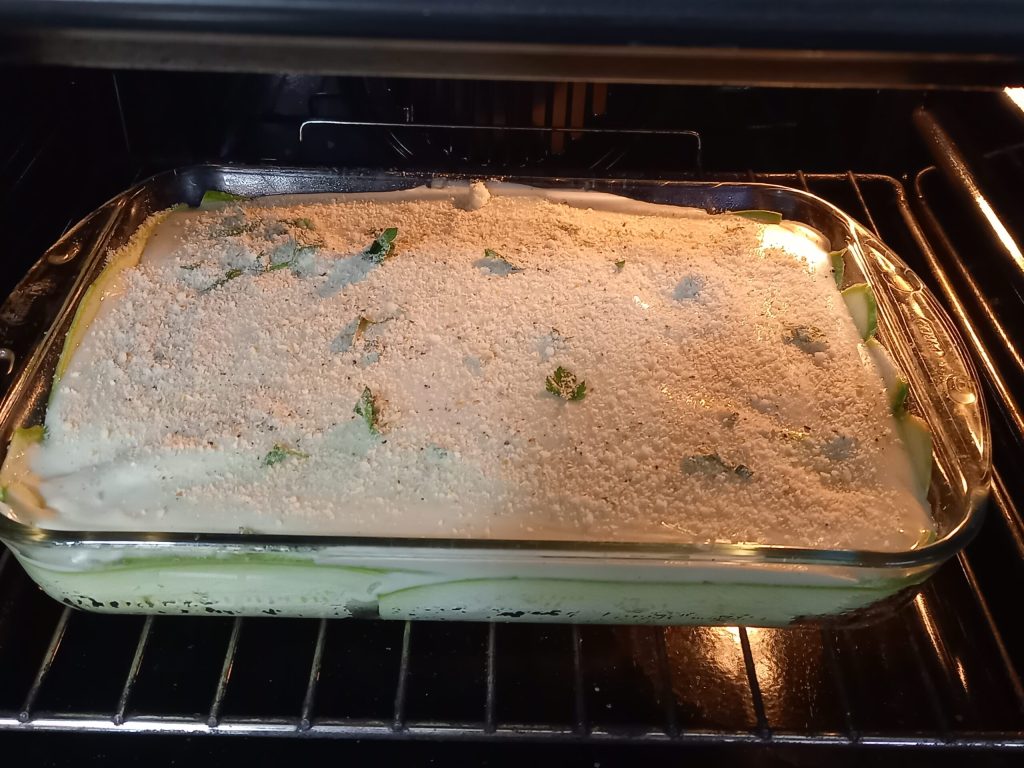 Parmesana de calabacines con receta dietética