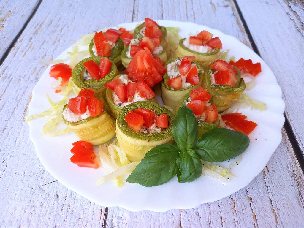 Calabacines con ricotta y pechuga de pavo