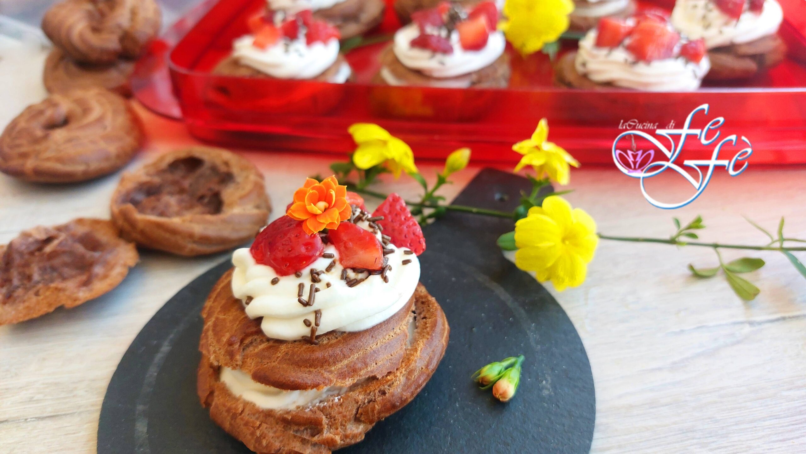 ZEPPOLE DE PASTA CHOUX CON CACAO