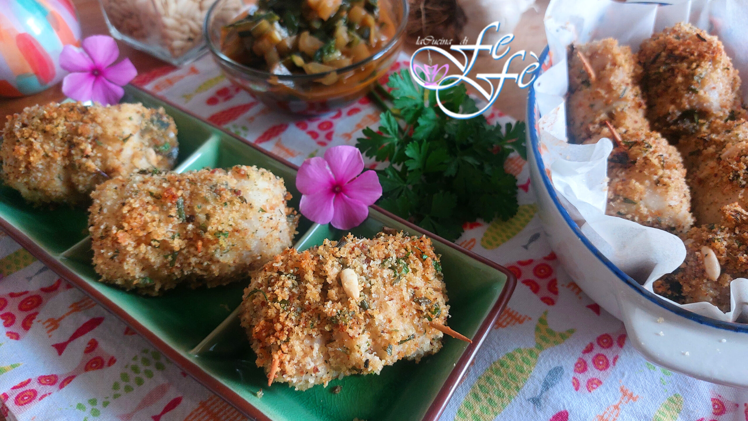 ROLLITOS DE PEZ SABRE EMPANADOS CON ACELGAS GUISADAS