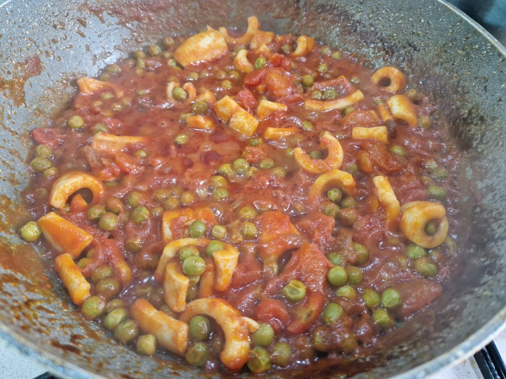 Las Sepias con guisantes a la siciliana
