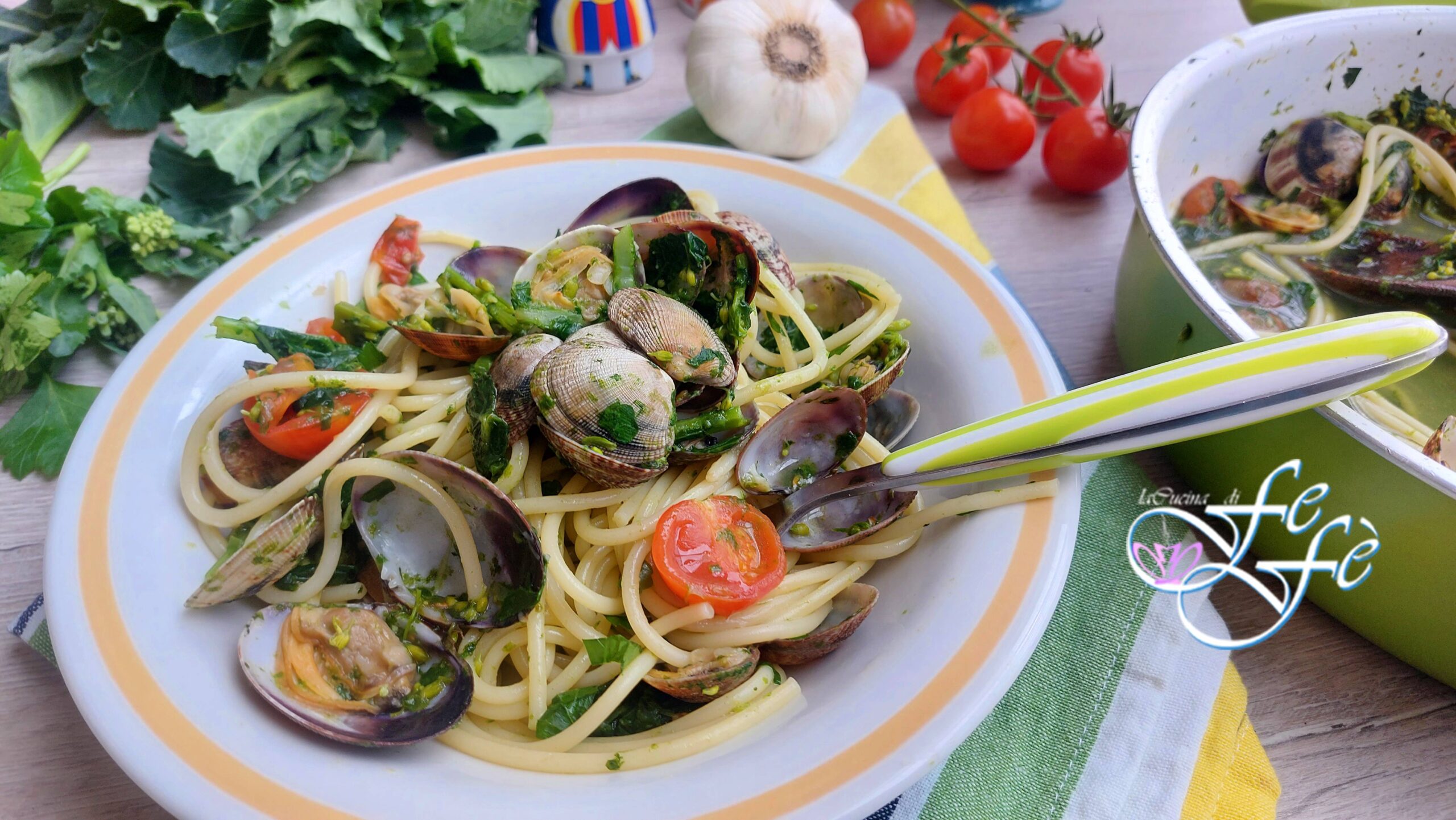ESPAGUETIS CON ALMEJAS Y BROCCOLI