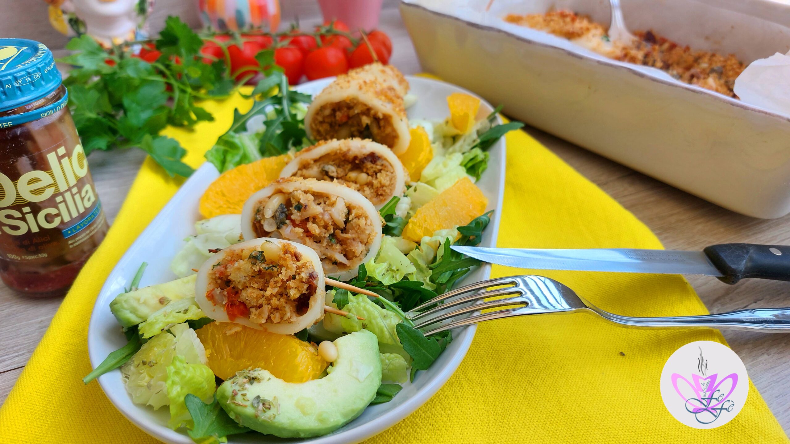 CALAMARES A LA SICILIANA RELLENOS AL HORNO