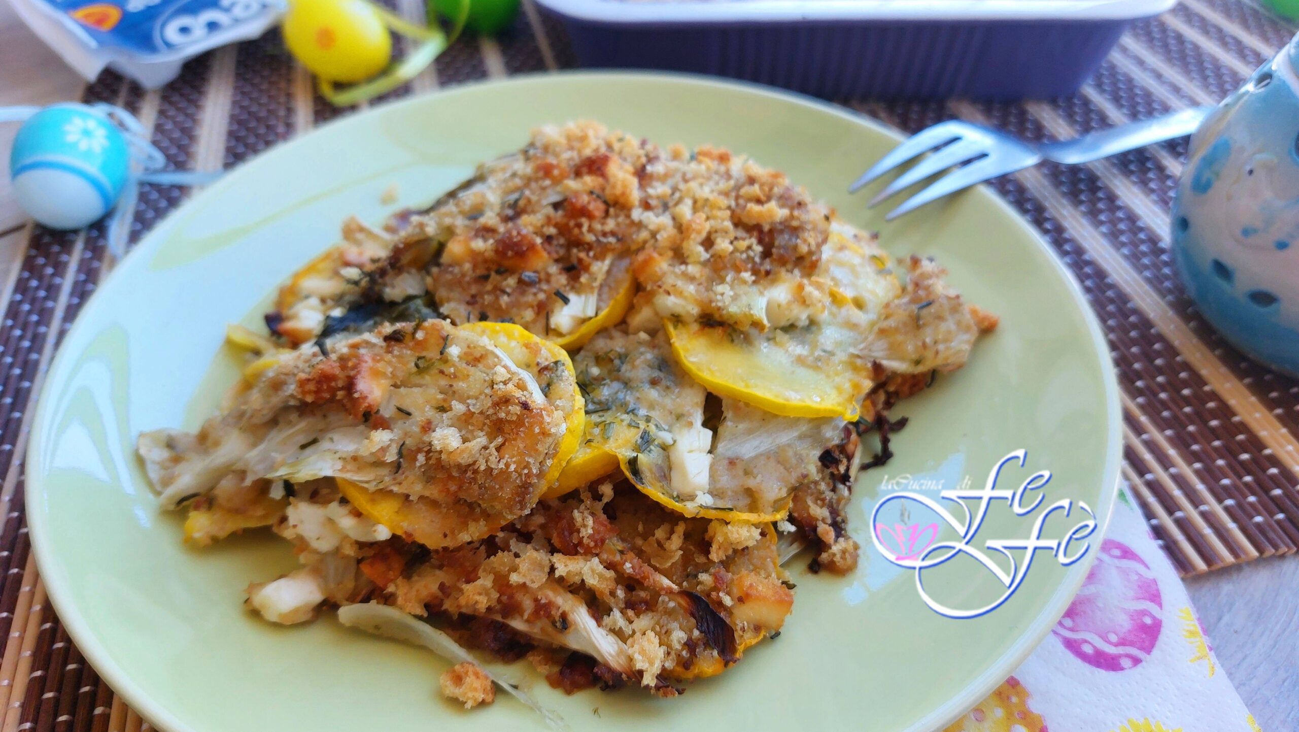 MILHOJAS DE HINOJOS Y CALABACINES CON FETA GRIEGA