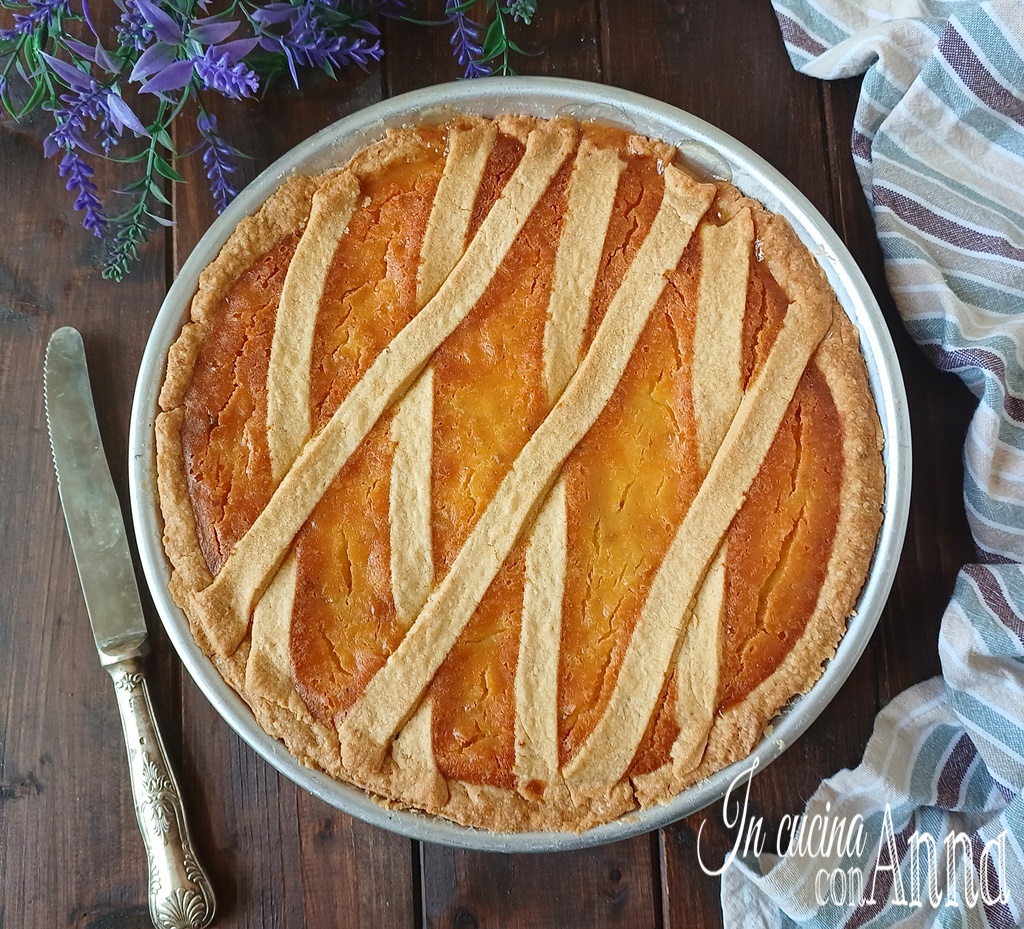 Pastiera de trigo de la abuela con poco azúcar
