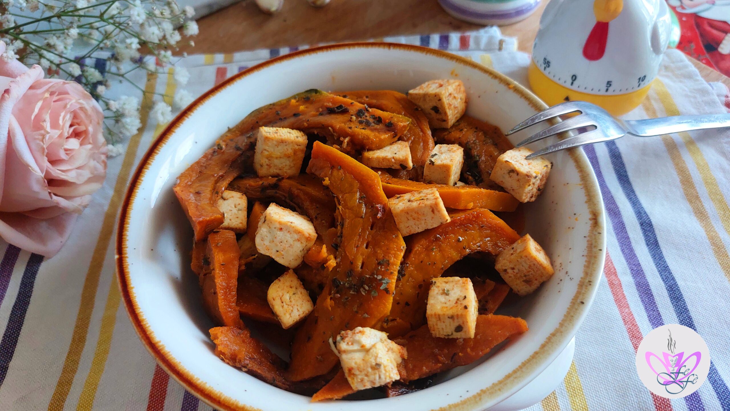 CALABAZA ASADA CON TOFU MARINADO A LAS HIERBAS (Receta veg)