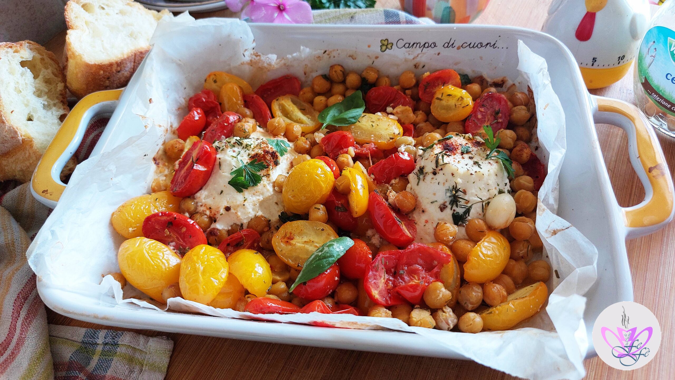 RICOTTINE AL HORNO CON GARBANZOS Y TOMATITOS AROMÁTICOS