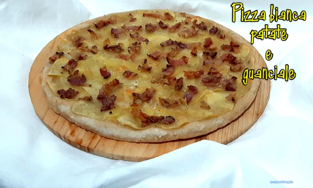 Pizza blanca patatas y guanciale