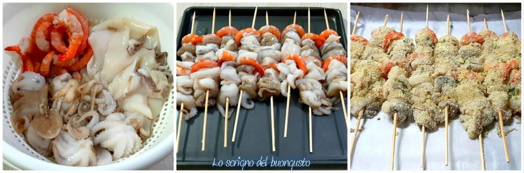 Brochetas de pescado