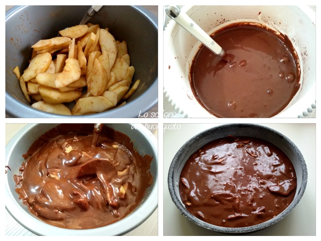 tarta de manzana con chocolate