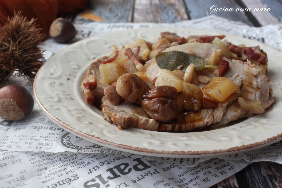 Asado con peras y castañas