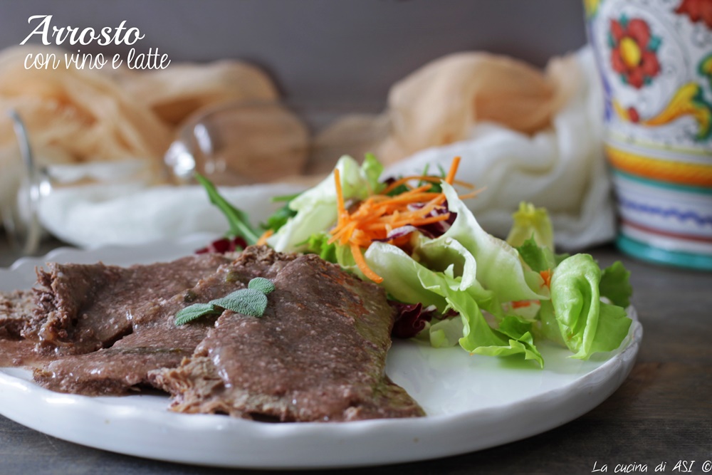 Asado con vino y leche