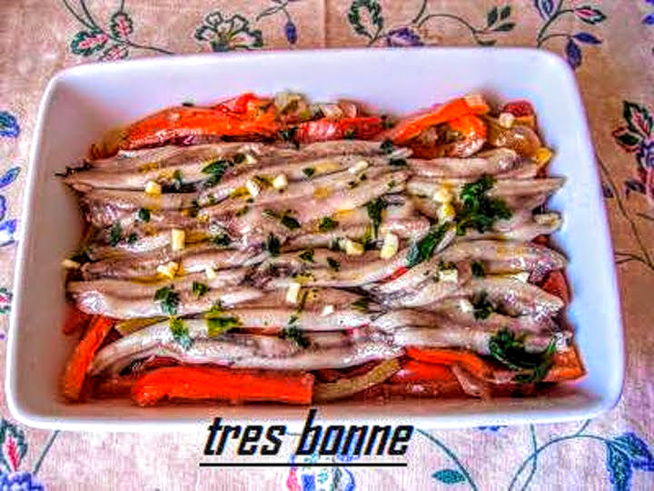 Boquerones marinados al jugo de naranjas