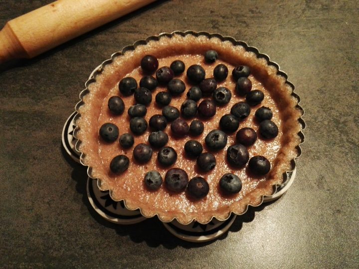 base tarta con arándanos