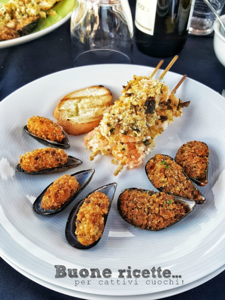 Brochetas de gambas