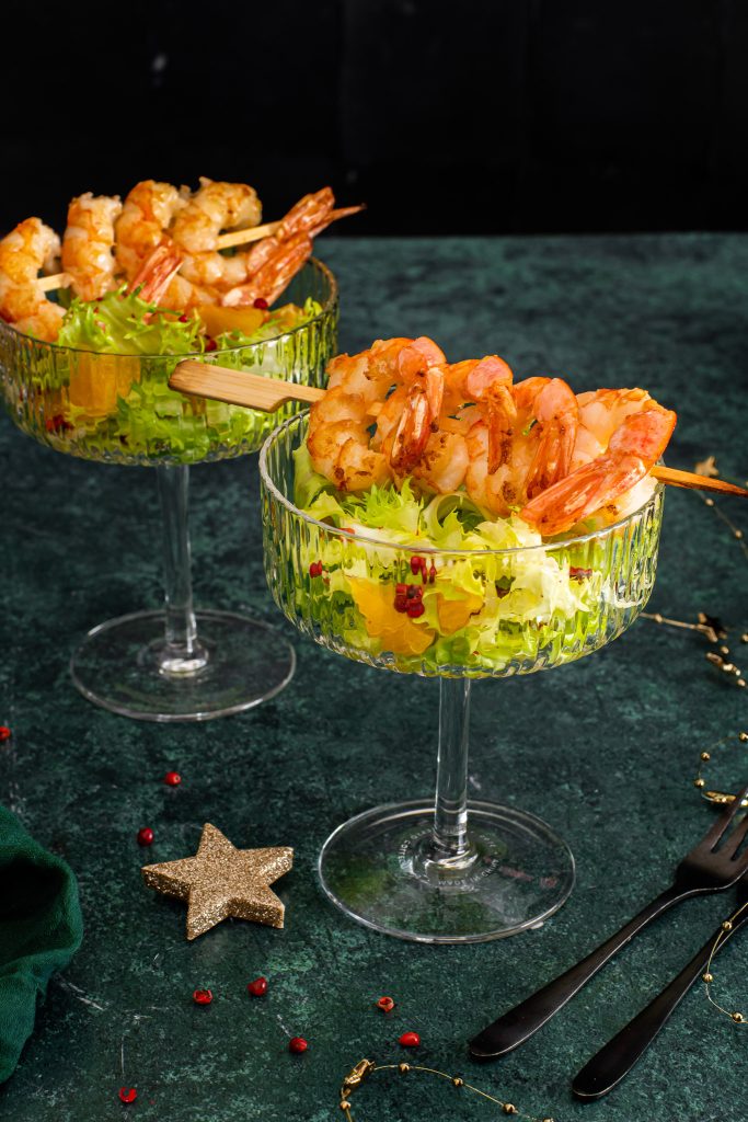 Ensalada de gambas y naranjas