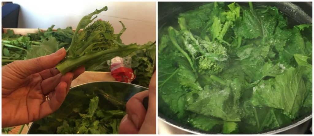 cómo limpiar cocinar cimas nabo