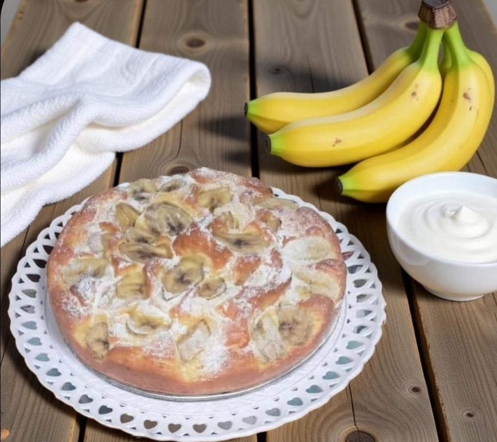 Tarta de plátano sin azúcar ni grasas