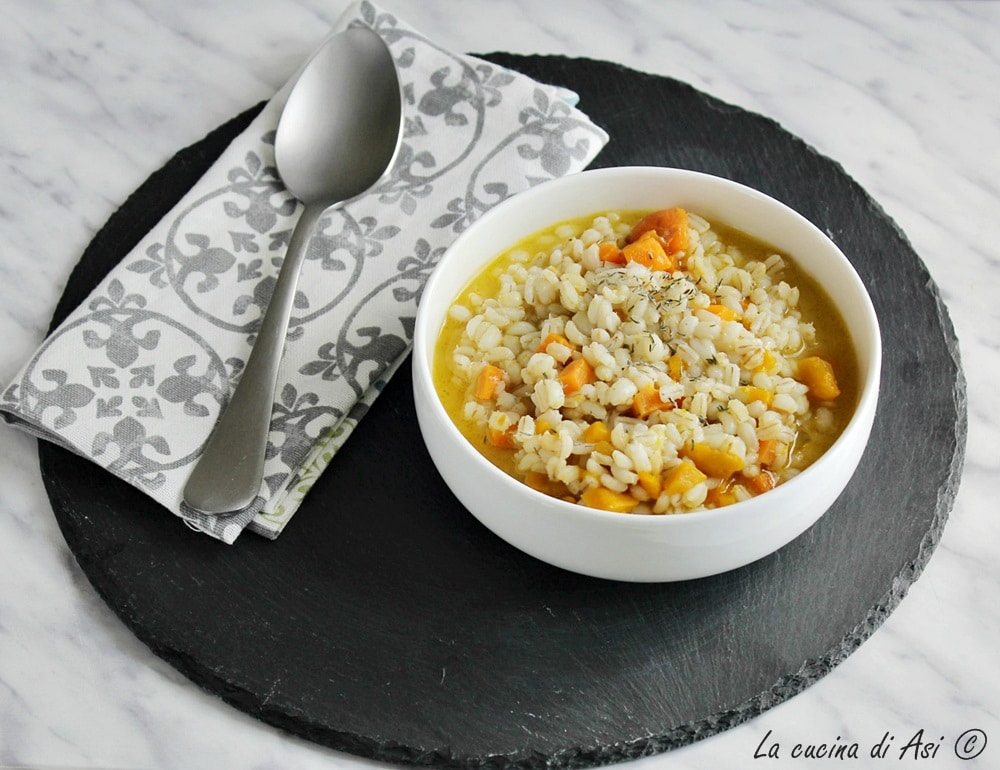 Cebada con calabaza y zanahorias