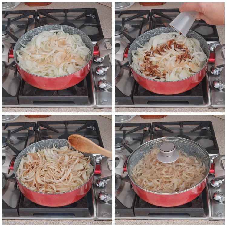Cebollas caramelizadas, preparación