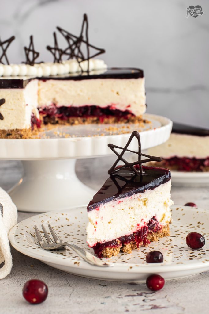 Cheesecake al vino caliente