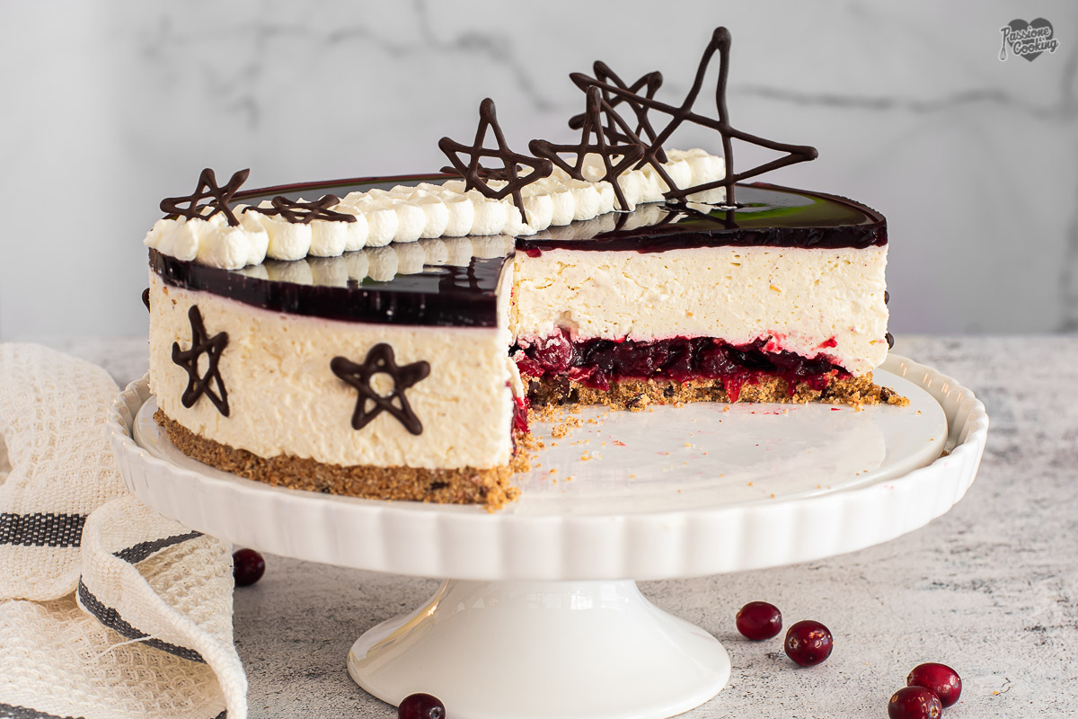 Cheesecake al vino caliente