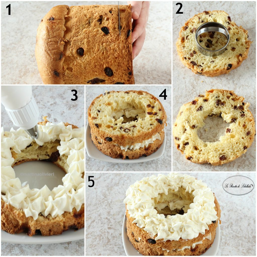 Cream tart navideña con el panettone