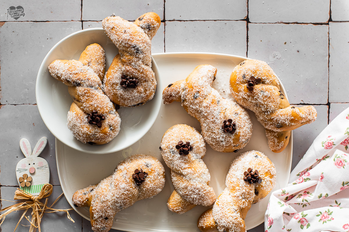 Conejitos de pan brioche con chocolate