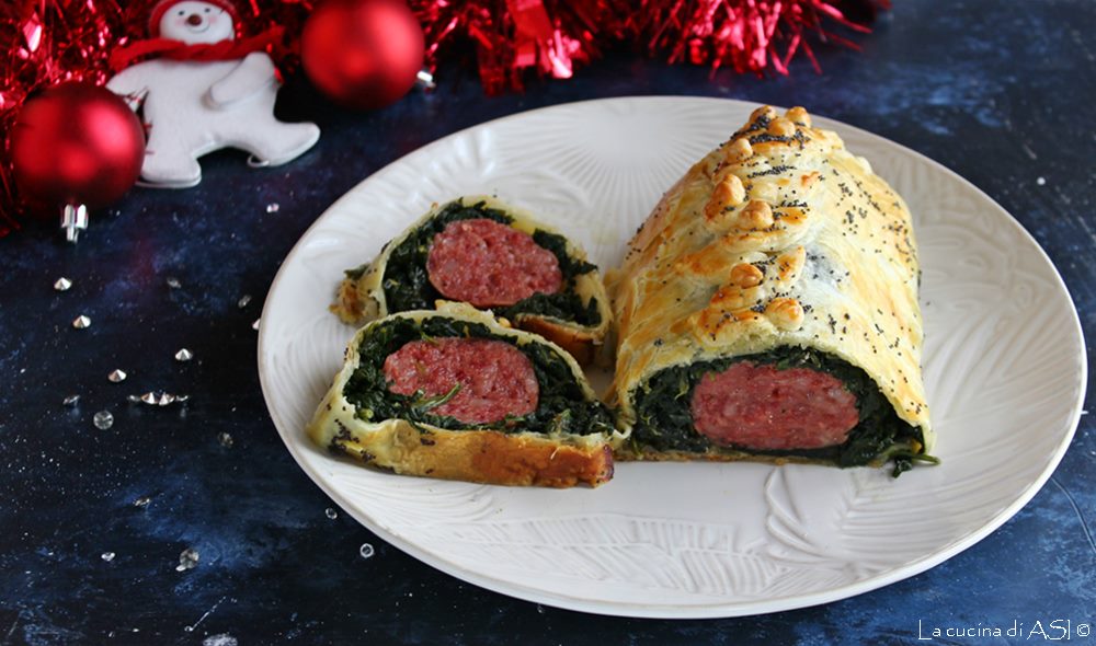 Cotechino en costra con espinacas