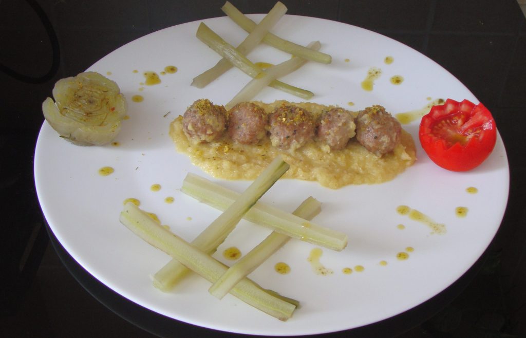 Albóndigas de atún con crema de limoncello