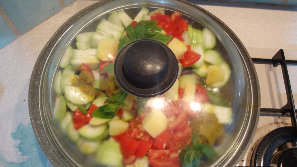 Calabacín Siciliano guisado en sartén