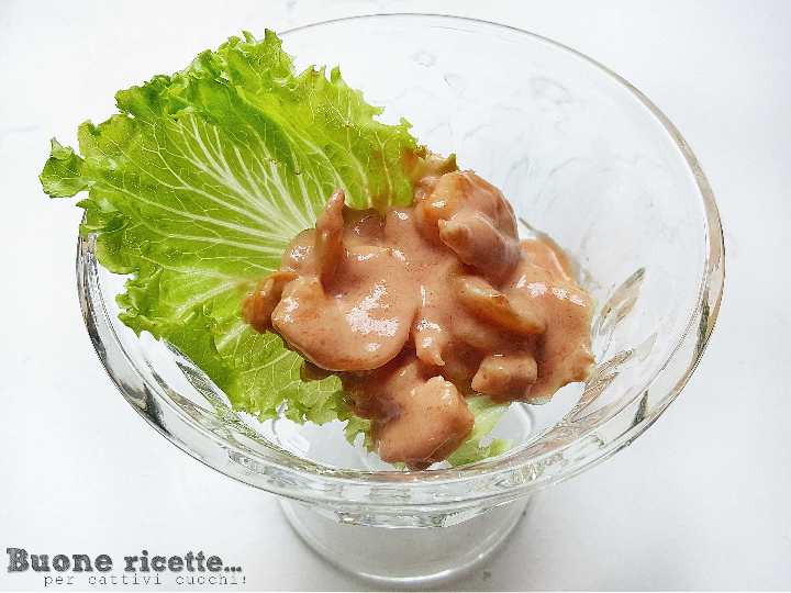 Gambas en salsa rosa