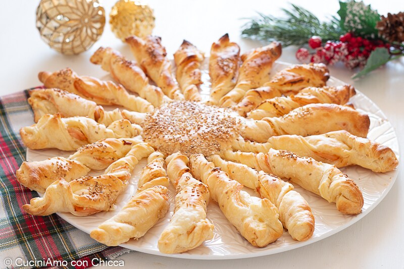 Girasol de hojaldre al salmón