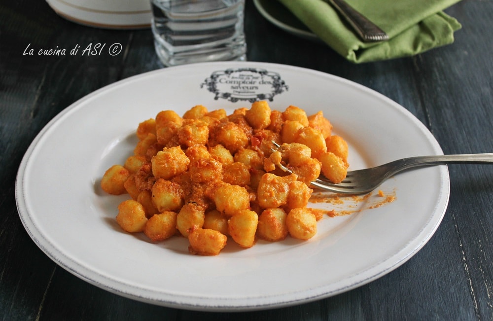 Gnocchetti pimientos y ricotta