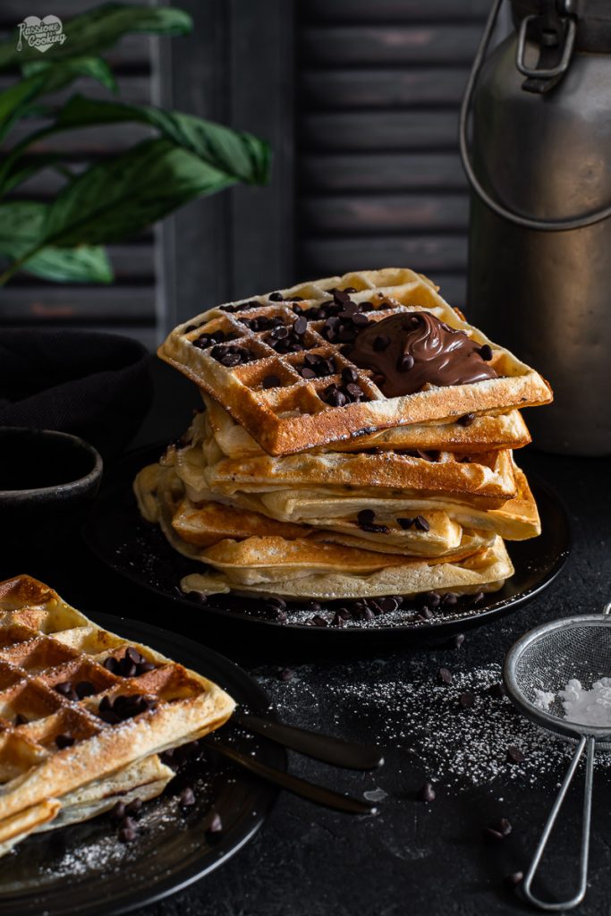 Gofres con chispas de chocolate