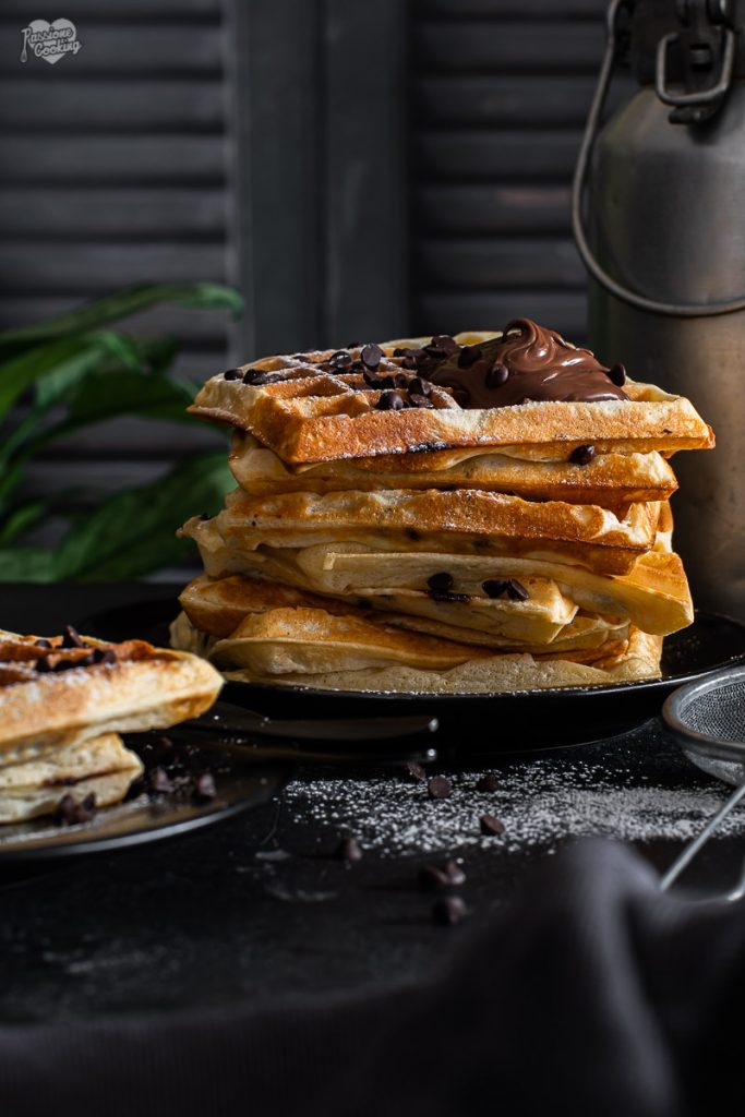 Gofres con chispas de chocolate