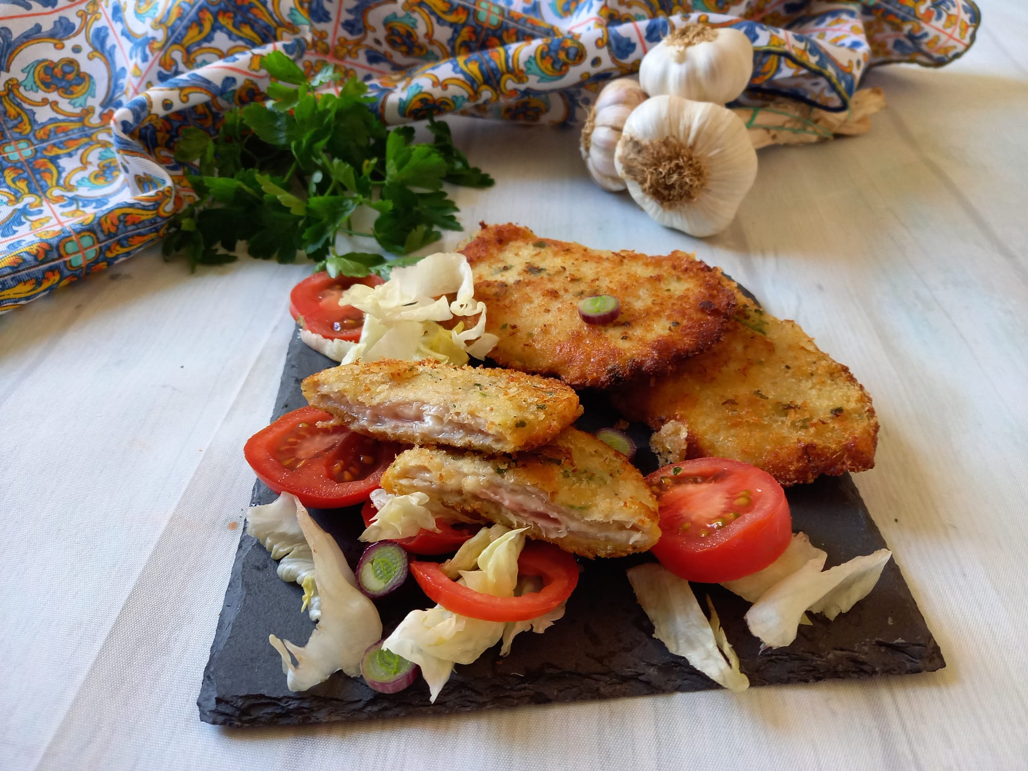 Chuletas de lomo «Mbuttunati» a la Siciliana