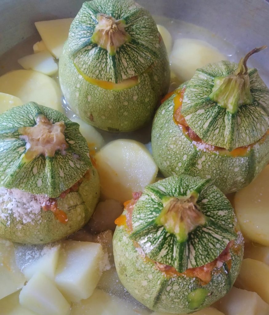 Calabacines redondos rellenos y ligeros