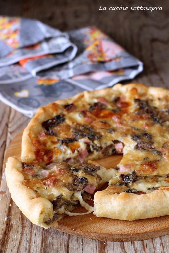 tarta salada de jamón y champiñones