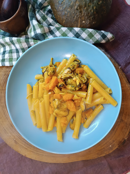 Ziti calabaza mejillones…Una receta sencilla
