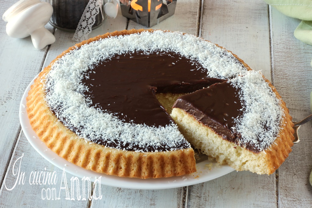 Tarta blanda de coco y chocolate